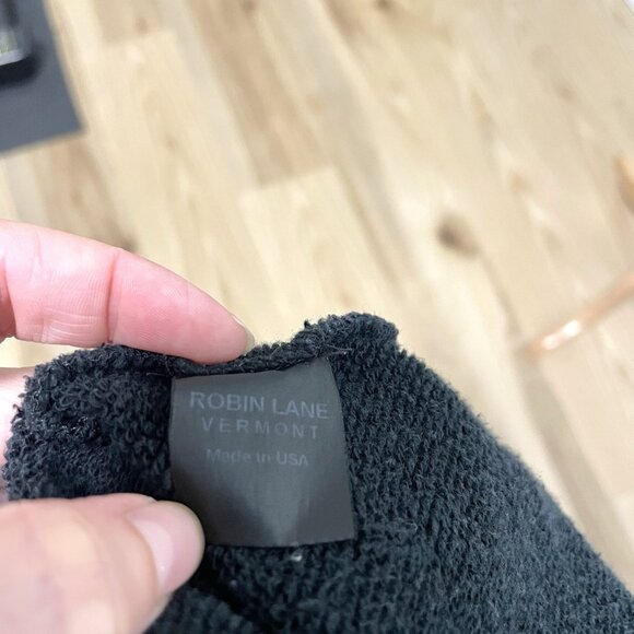 Robin Lane Wool Blend Cowl-Neck Raw Edge Contemporary Sweater Black size Medium - Picture 11 of 12